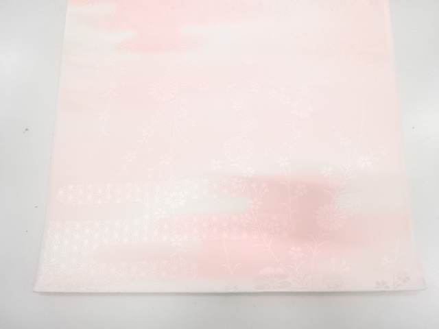  アンティーク　枝垂れ花模様織り出し　長襦袢地反物